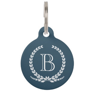 Monogram design pet tag