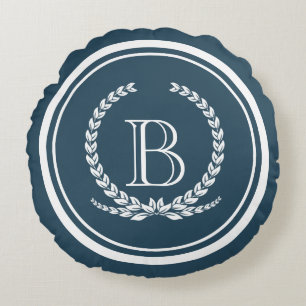 Monogram design round cushion