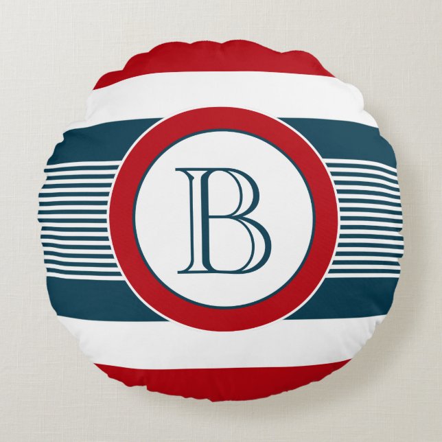 Monogram design round cushion (Front)