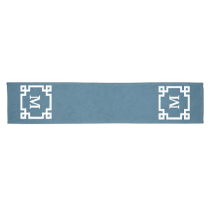 Monogram design short table runner