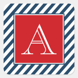 Monogram design square sticker