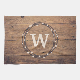 Monogram design tea towel