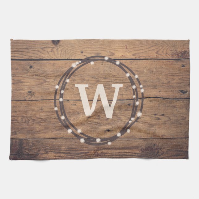 Monogram design tea towel (Horizontal)