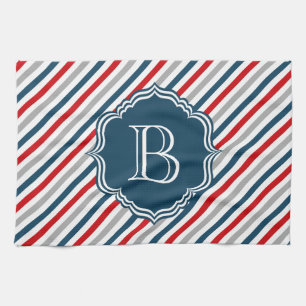 Monogram design tea towel
