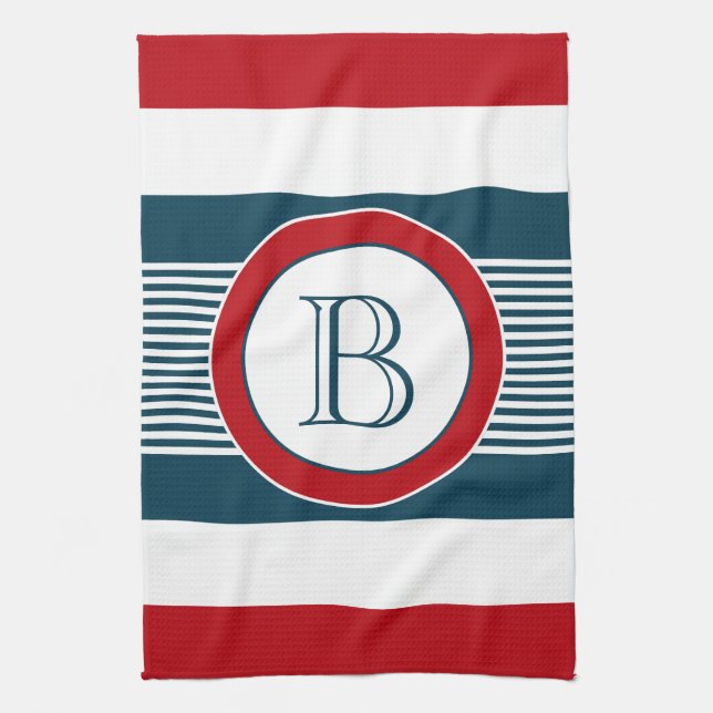 Monogram design tea towel (Vertical)
