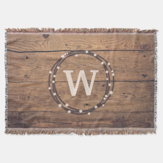 Monogram design throw blanket (Front)