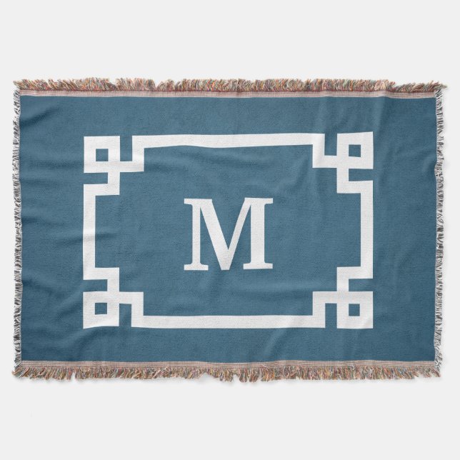 Monogram design throw blanket (Front)