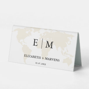 Monogram destination travel theme wedding