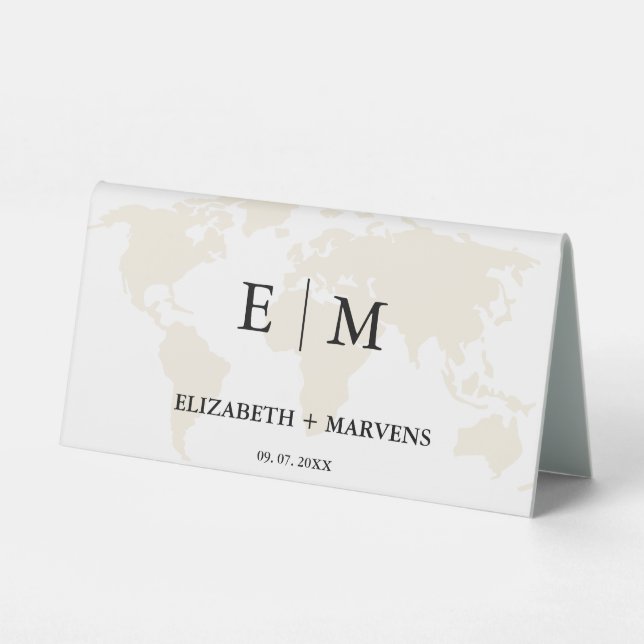 Monogram destination travel theme wedding (Back)