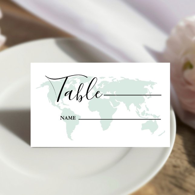 Monogram destination travel theme wedding place card (Creator Uploaded)