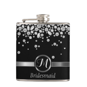 Monogram Diamond - Bridesmaid Hip Flask