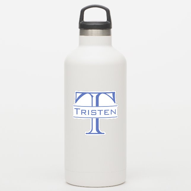 Monogram Die Cut Custom Personalised Sticker (Waterbottle)