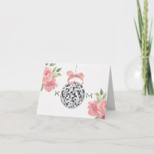 Monogram Disco Ball Wedding Thank You Photo Inside