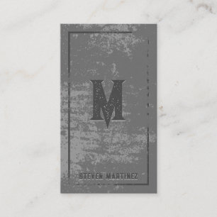 Monogram   Distressed Grunge Background Business Card