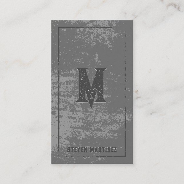 Monogram | Distressed Grunge Background Business Card (Front)