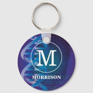 Monogram DNA Fingerprint Science Key Ring