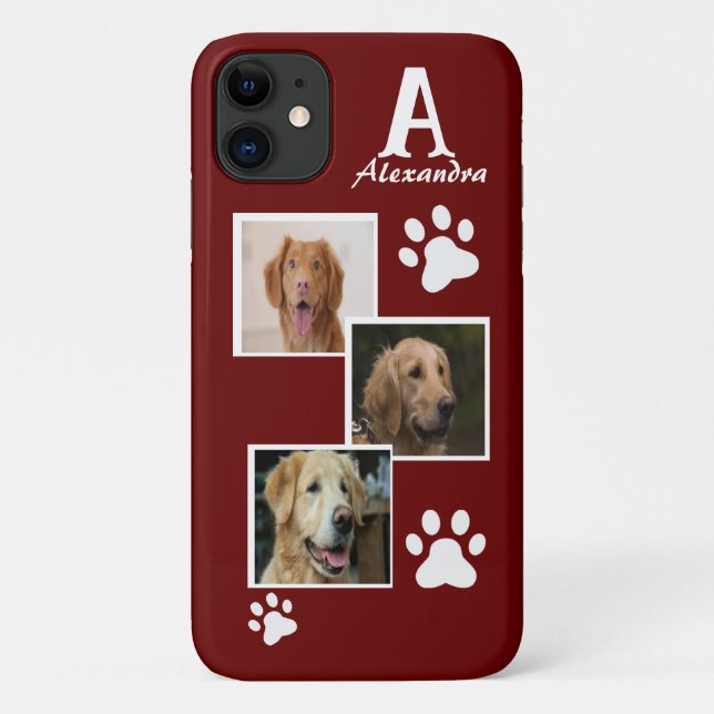 Monogram dog photo collage Case-Mate iPhone case (Back)