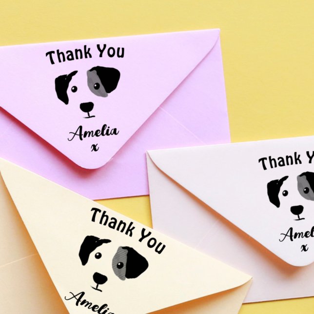 Monogram Dog Thank You  Rubber Stamp (Creator Uploaded)