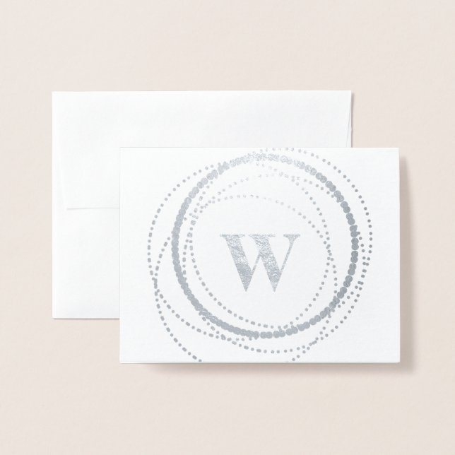 Monogram Dot Circle | Stationary Foil Card (Front With Envelope)
