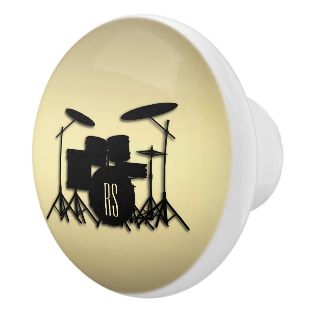 Monogram Drum Set Gold Ceramic Knob (Right)