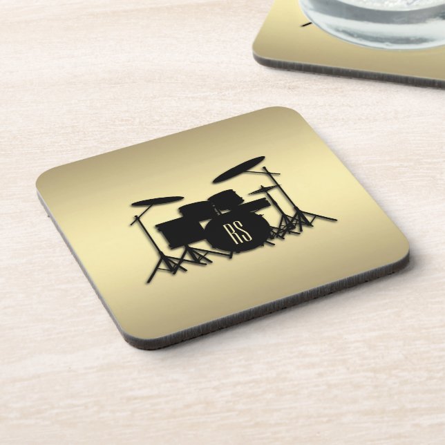 Monogram Drum Set Gold Coaster (Left Side)