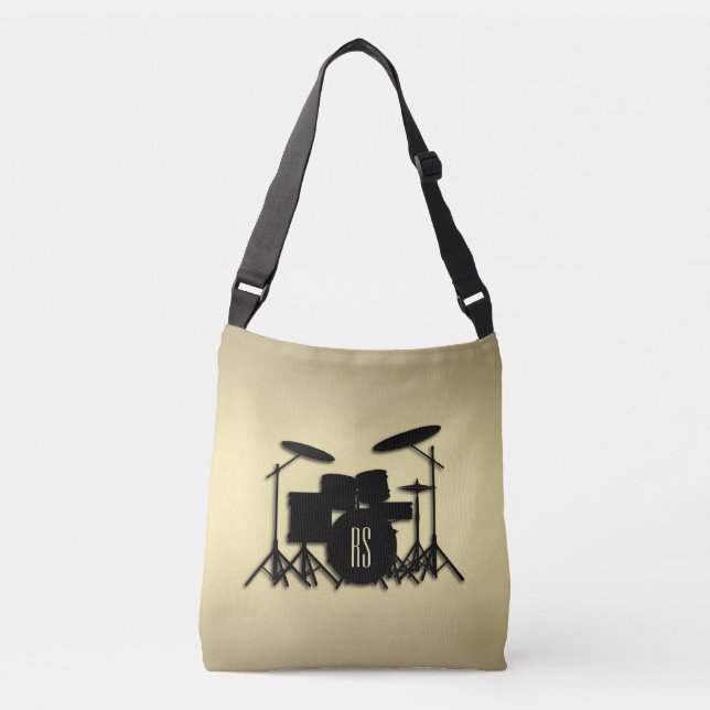 Monogram Drum Set Gold Crossbody Bag (Front)
