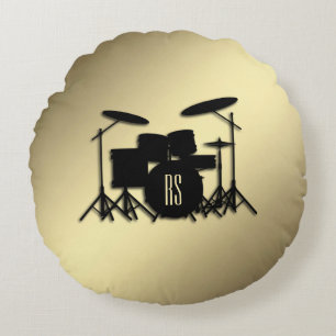 Monogram Drum Set Gold Crossbody Bag Round Cushion