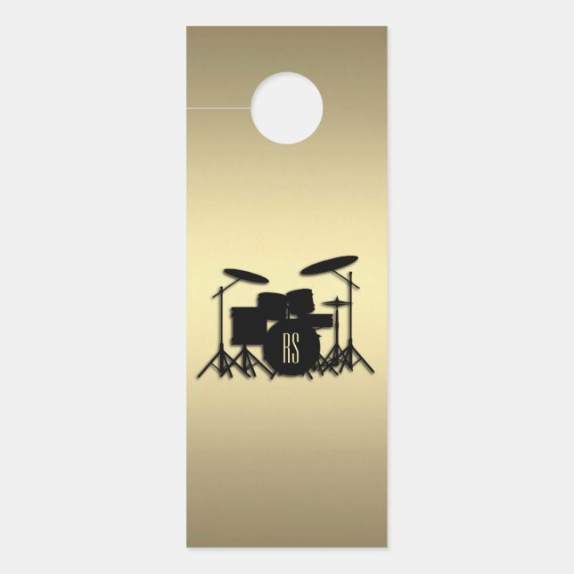 Monogram Drum Set Gold Door Hanger (Front)