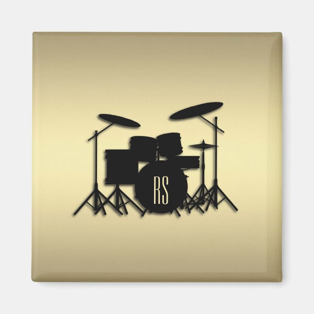 Monogram Drum Set Gold Magnet (Front)