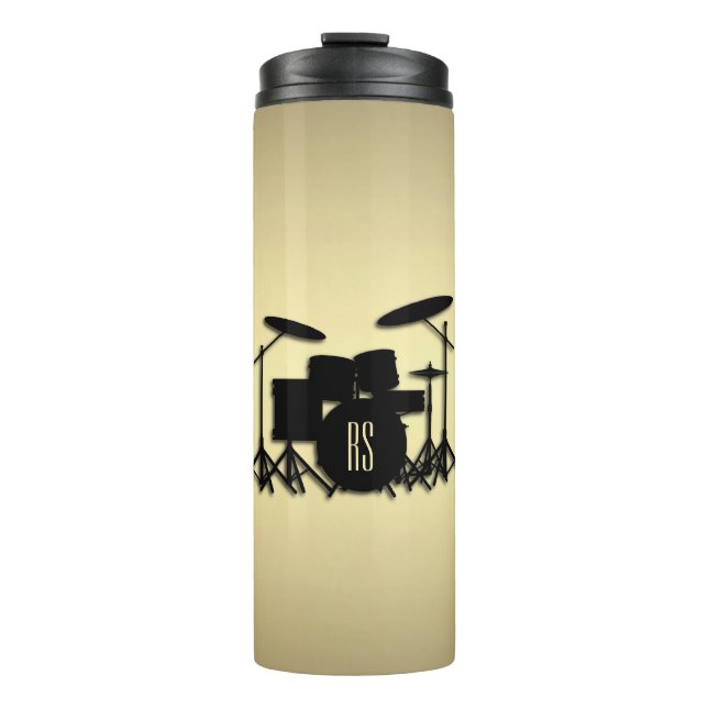 Monogram Drum Set Gold Thermal Tumbler (Front)