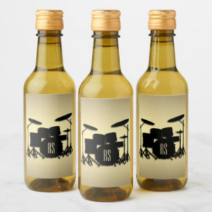 Monogram Drum Set Gold Wine Label