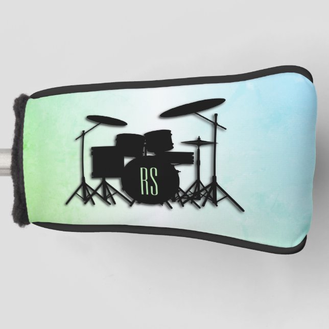 Monogram Drum Set Green Golf Head Cover (Front)