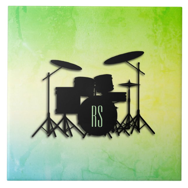 Monogram Drum Set Green Tile (Front)