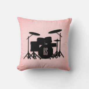 Monogram Drum Set Music Design  Cushion