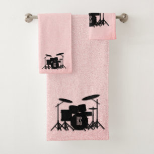 Monogram Drum Set Music Design Pink