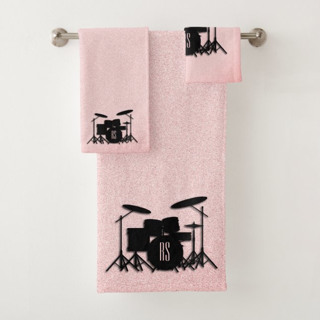 Monogram Drum Set Music Design Pink  (Insitu)