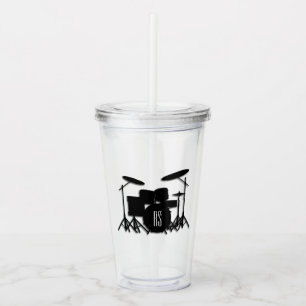 Monogram Drum Set Silver Acrylic Tumbler