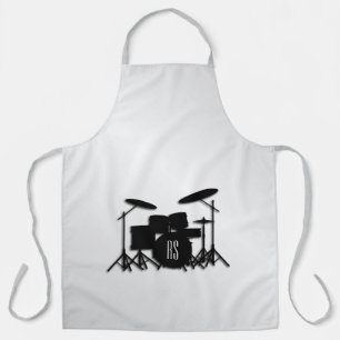 Monogram Drum Set Silver Apron