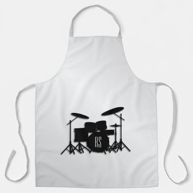 Monogram Drum Set Silver Apron (Front)