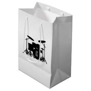Monogram Drum Set Silver Medium Gift Bag