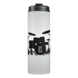 Monogram Drum Set Silver Thermal Tumbler