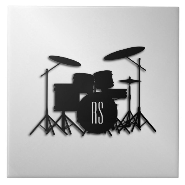Monogram Drum Set Silver Tile (Front)
