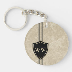Monogram Drummer Bass Drum Style Crest Drumming Ke Key Ring