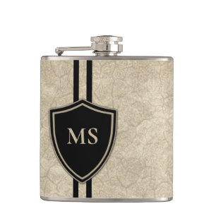 Monogram Drummer Vintage Bass Drum Style Musician Hip Flask