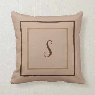Monogram Dual Side Framed Earth Tone & Navy - Cushion