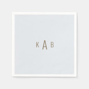 Monogram Dusty Blue Wedding Cocktail  Napkin