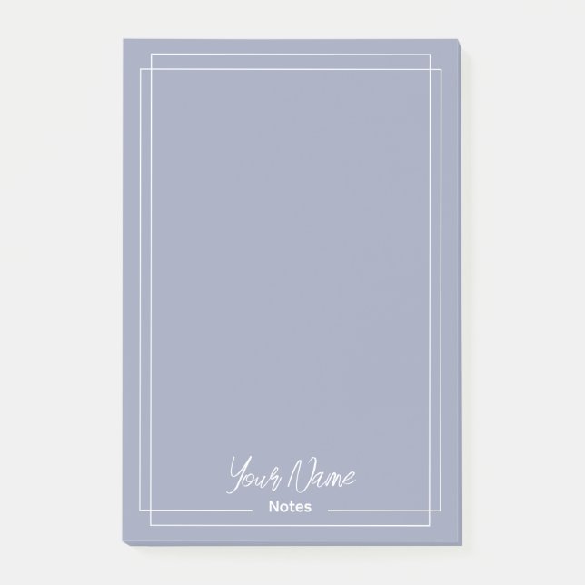Monogram Dusty blue with white borders Post-it Notes (Front)