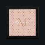 Monogram Dusty Rose Foil Gold Dots Gift Box<br><div class="desc">Modern faux rose gold dots against a dusty pink blush makes a beautiful design and gift for the holidays.  Easily customise monogram initial,  and name to suit your request.</div>