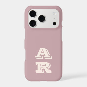 Monogram Dusty Rose Ivory Initials Minimalist Chic