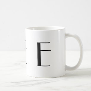 Monogram E Black and White Modern Coffee Mug
